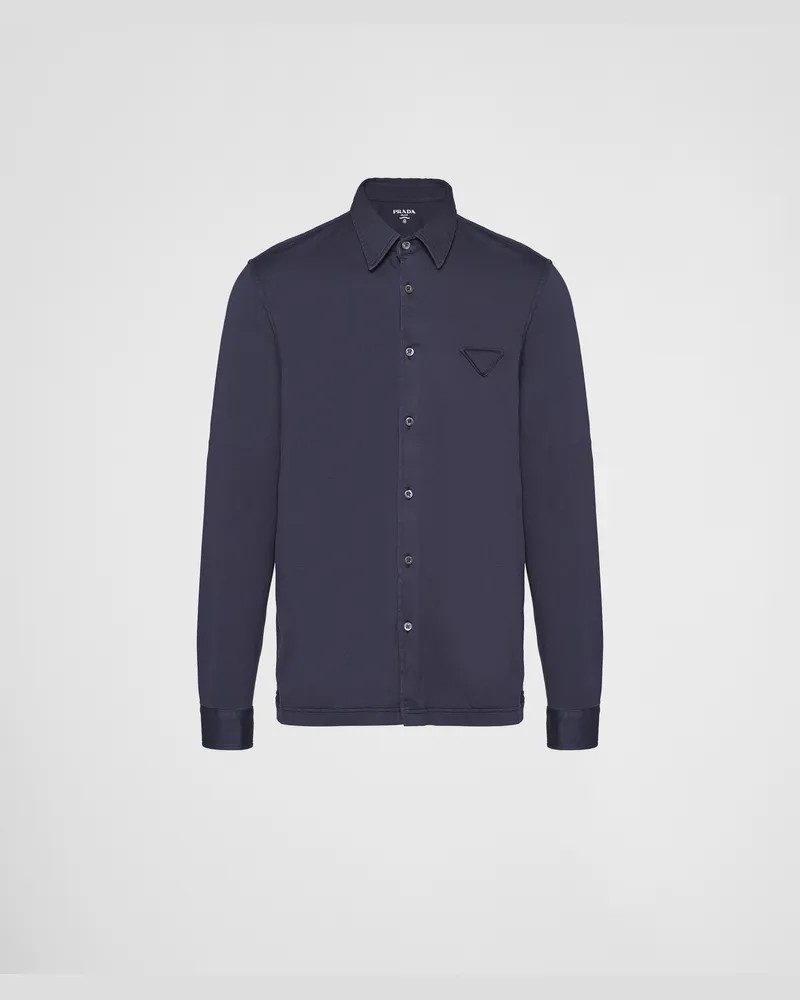 Prada Hemd aus Baumwolle Marineblau