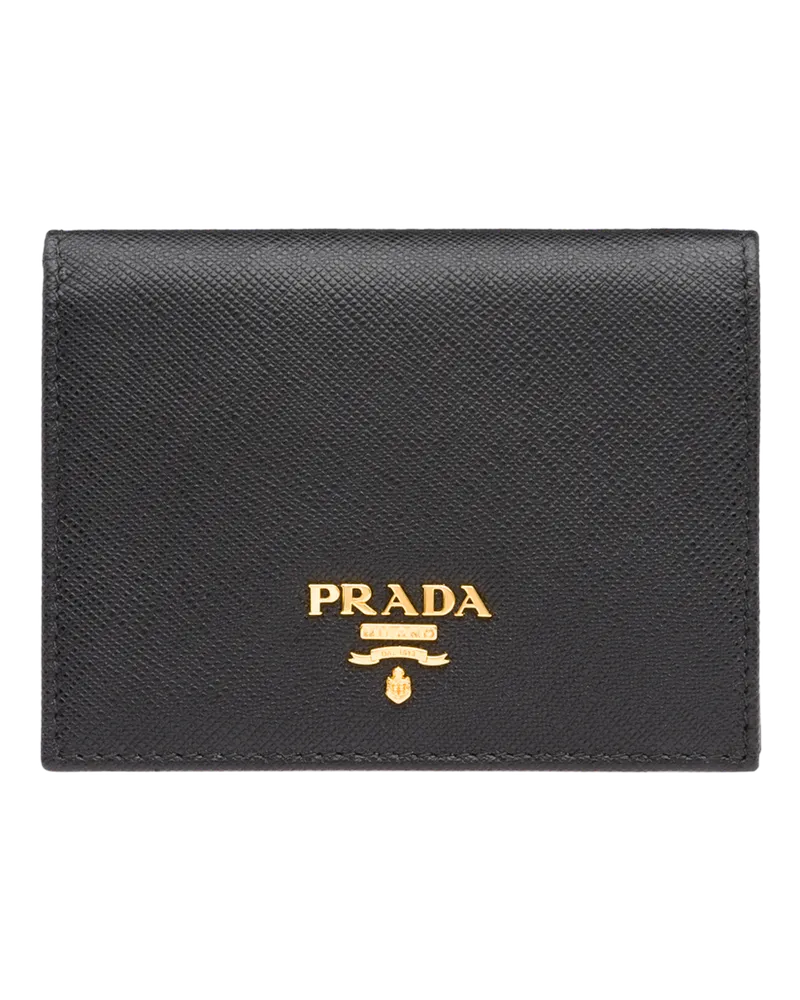 Prada Portemonnaie aus Leder Schwarz