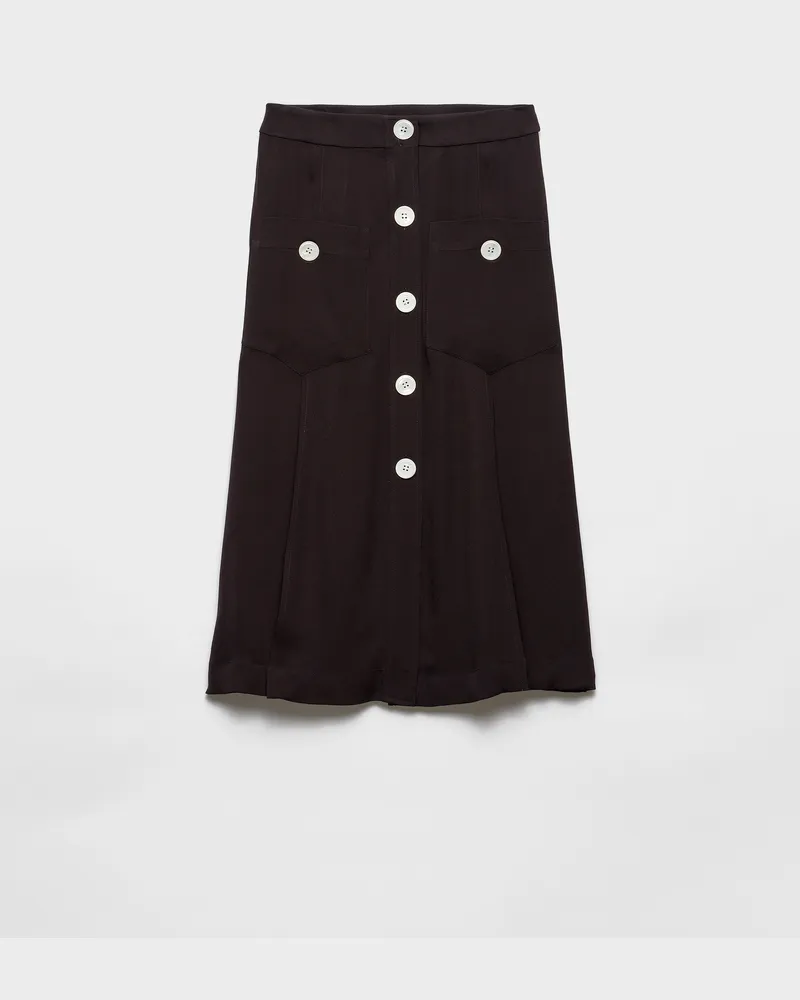 Prada Rock aus Satin-Sablé Schwarz