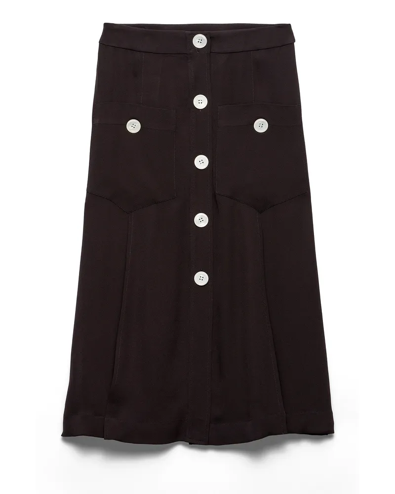 Prada Rock Aus Satin-sablé, Damen, Schwarz, Größe Schwarz