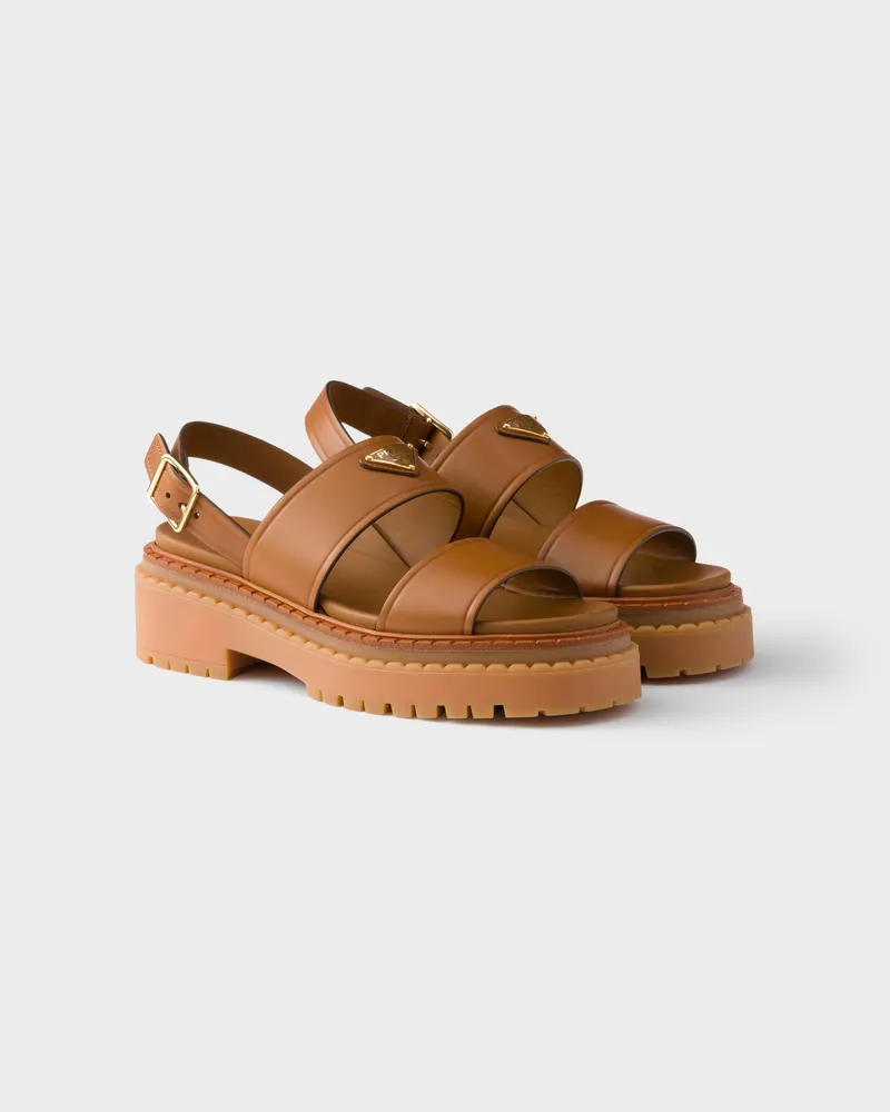 Prada Sandalen aus Leder Hellbraun