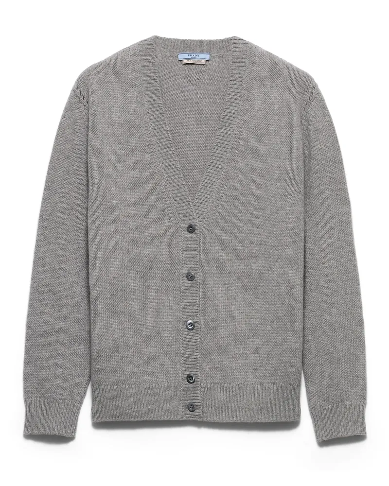 Prada Re-cashmere Cardigan, Damen, Marmorgrau, Größe Marmorgrau