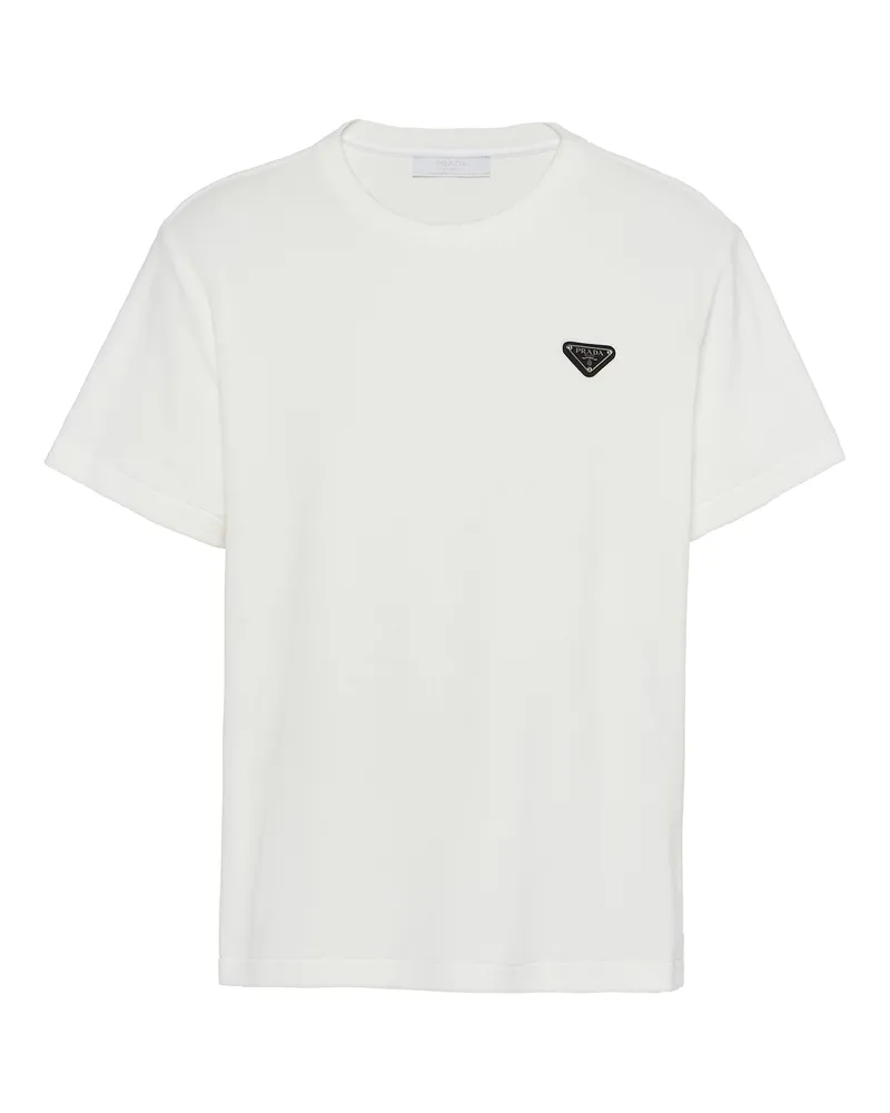 Prada T-shirt Aus Frottee, Herren, Weiss, Größe Weiss