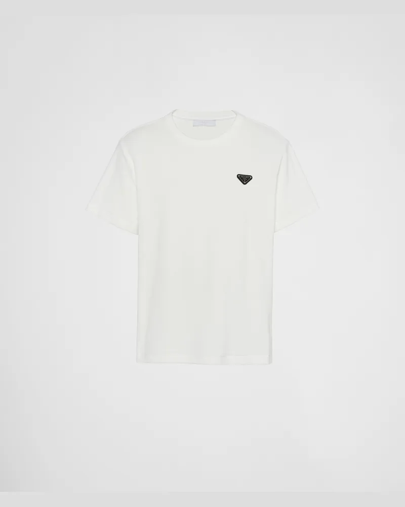 Prada T-Shirt aus Frottee Weiss