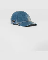 Prada Baseballkappe aus Denim Hellblau