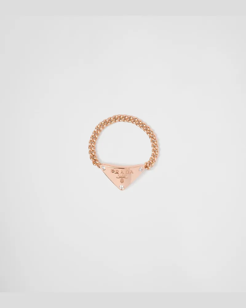 Prada Eternal Gold Kettenring aus Roségold mit Diamanten Roségold