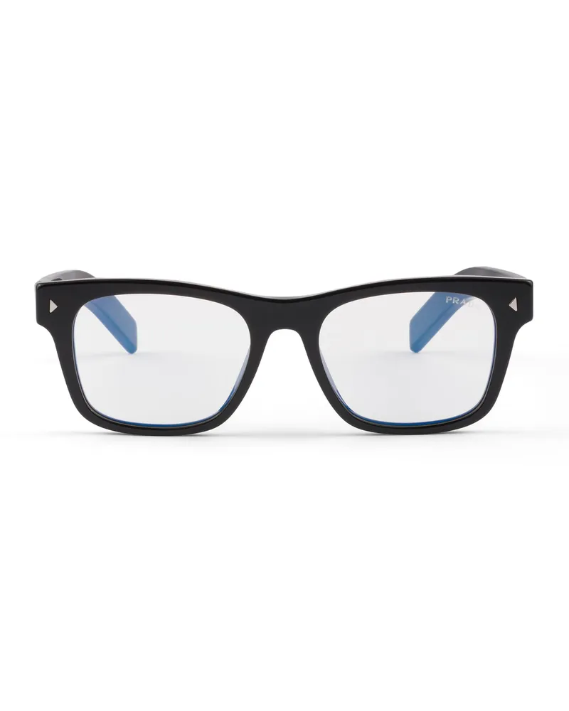 Prada Sonnenbrille Mit Ikonischer Plakette Aus Metall, Herren, Gläser In Kristall Gläser