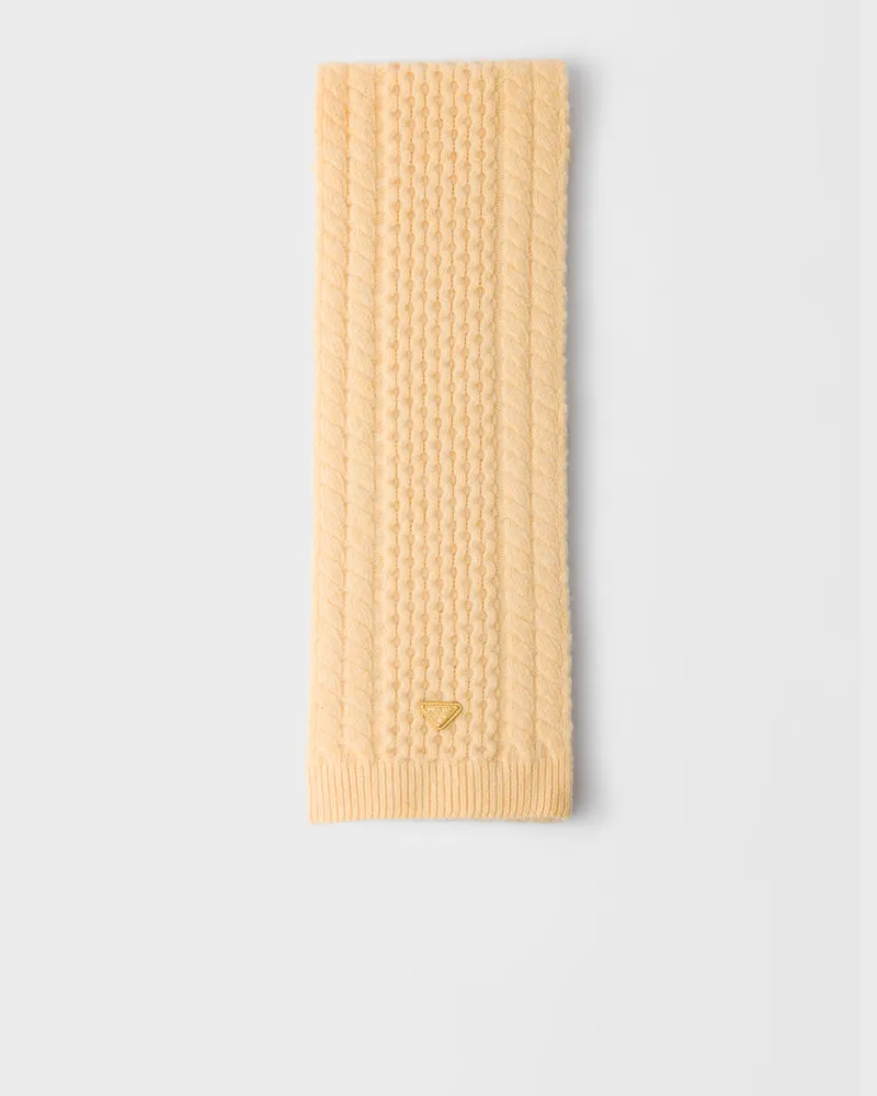 Prada Schal aus Wolle Creme