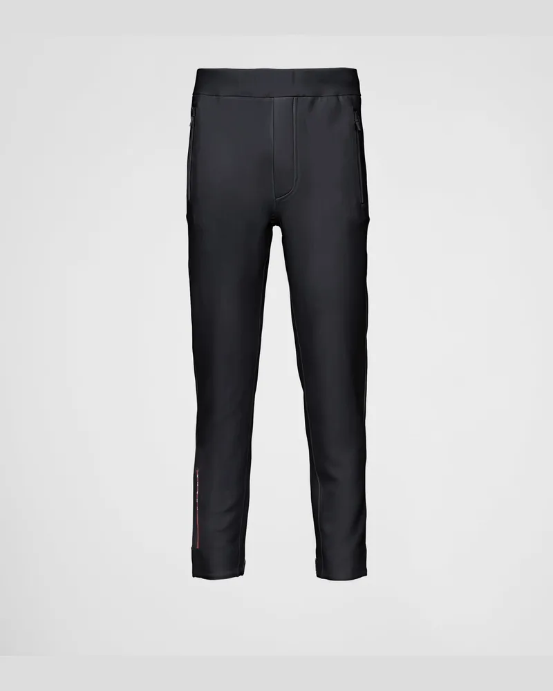 Prada Hose aus recyceltem Double Jersey Schwarz