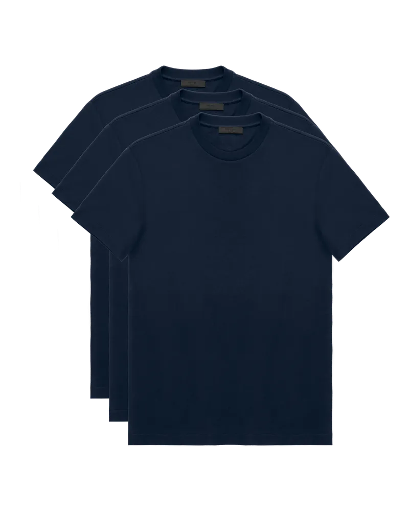 Prada T-Shirt Aus Jersey Marineblau