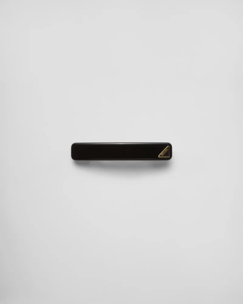 Prada Haarspange aus Plexiglas Schwarz