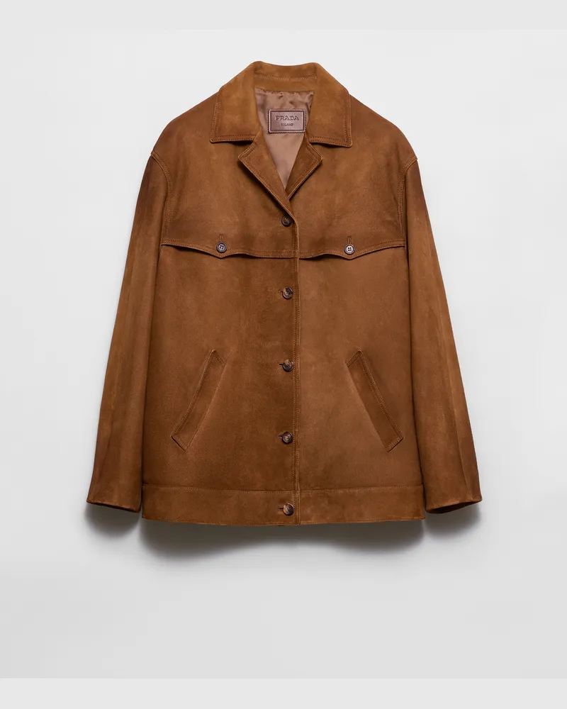 Prada Jacke aus Wildleder Tabak