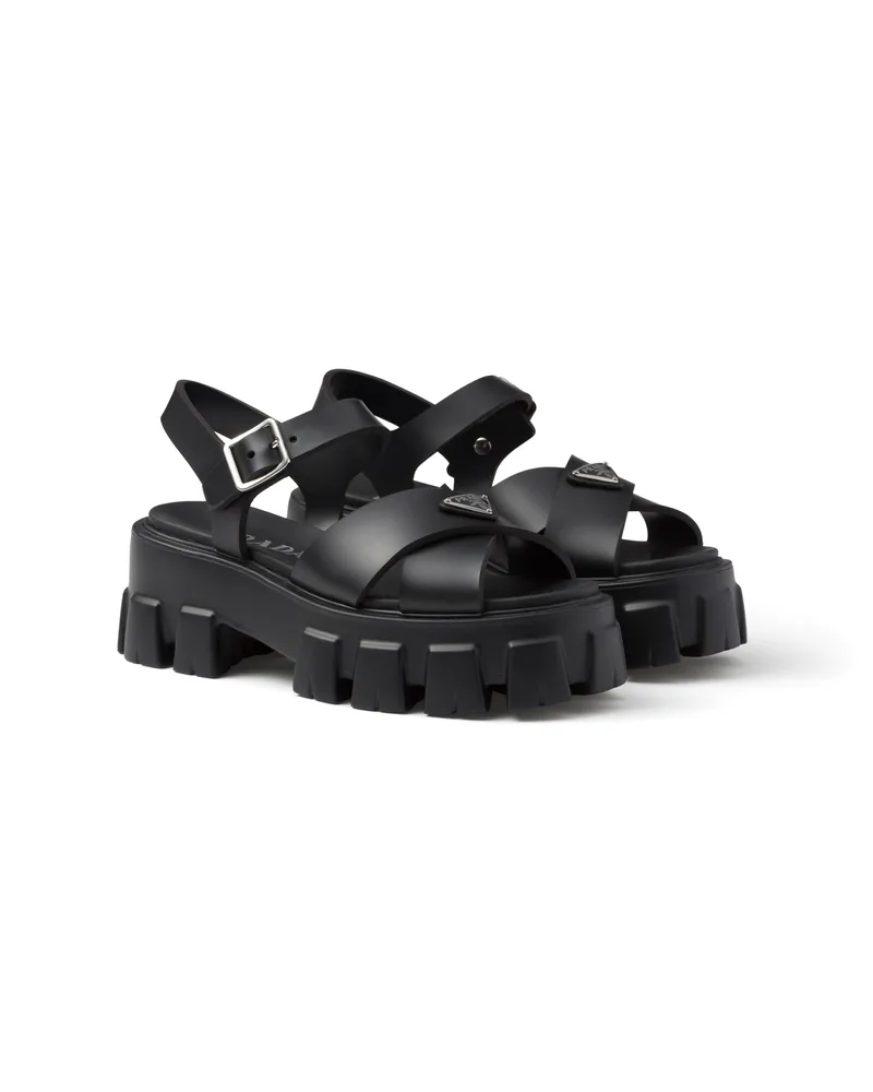 Prada Monolith Sandalen Aus Gummi, Damen, Schwarz, Größe Schwarz