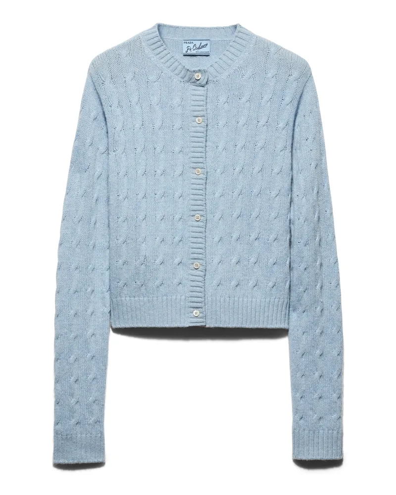 Prada Strickjacke Aus Kaschmir, Damen, Saphirblau, Größe Saphirblau