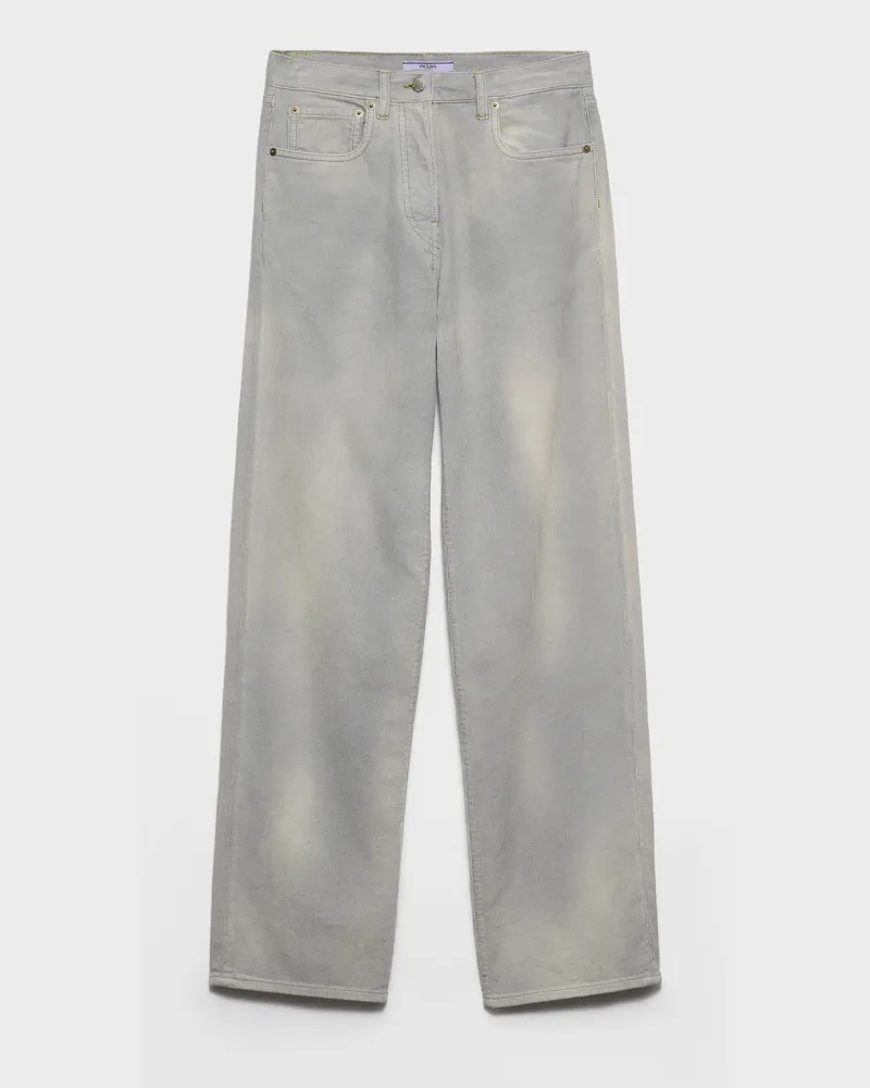 Prada Jeans aus Cord Hellblau