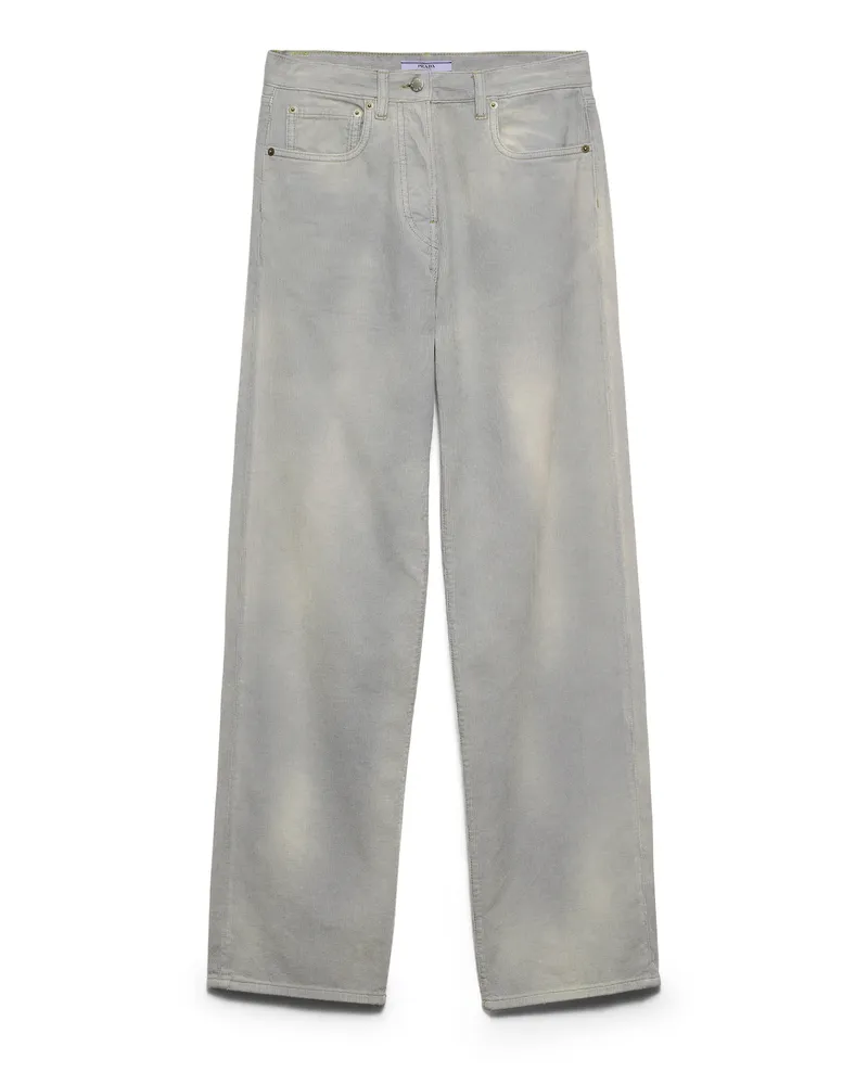 Prada Jeans Aus Cord, Damen, Hellblau, Größe Hellblau