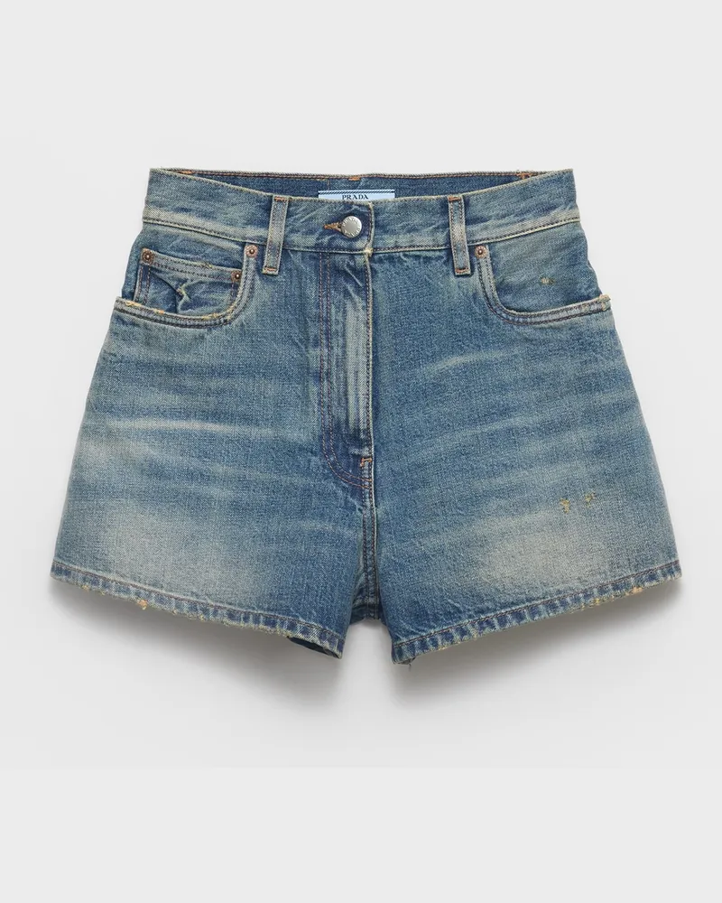 Prada Shorts aus Denim Blau