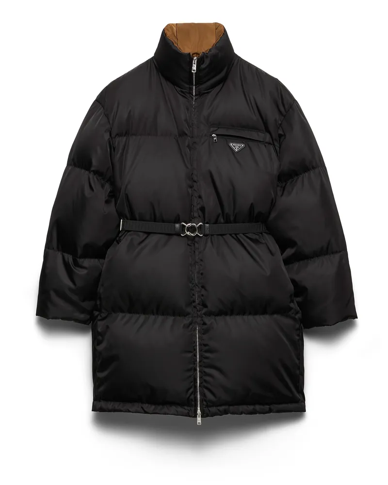 Prada Daunenjacke Aus Re-nylon, Damen, Schwarz, Größe Schwarz