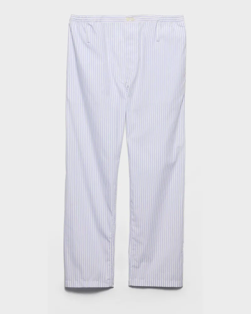 Prada Hose aus gestreifter Popeline Weiss