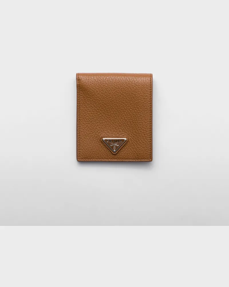 Prada Geldbörse aus Leder Cognac