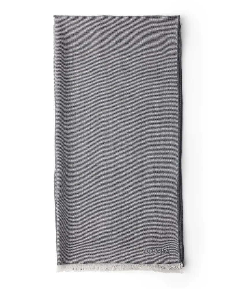Prada Schal Aus Kaschmir, Wolle Und Seide, Herren, Denim Denim