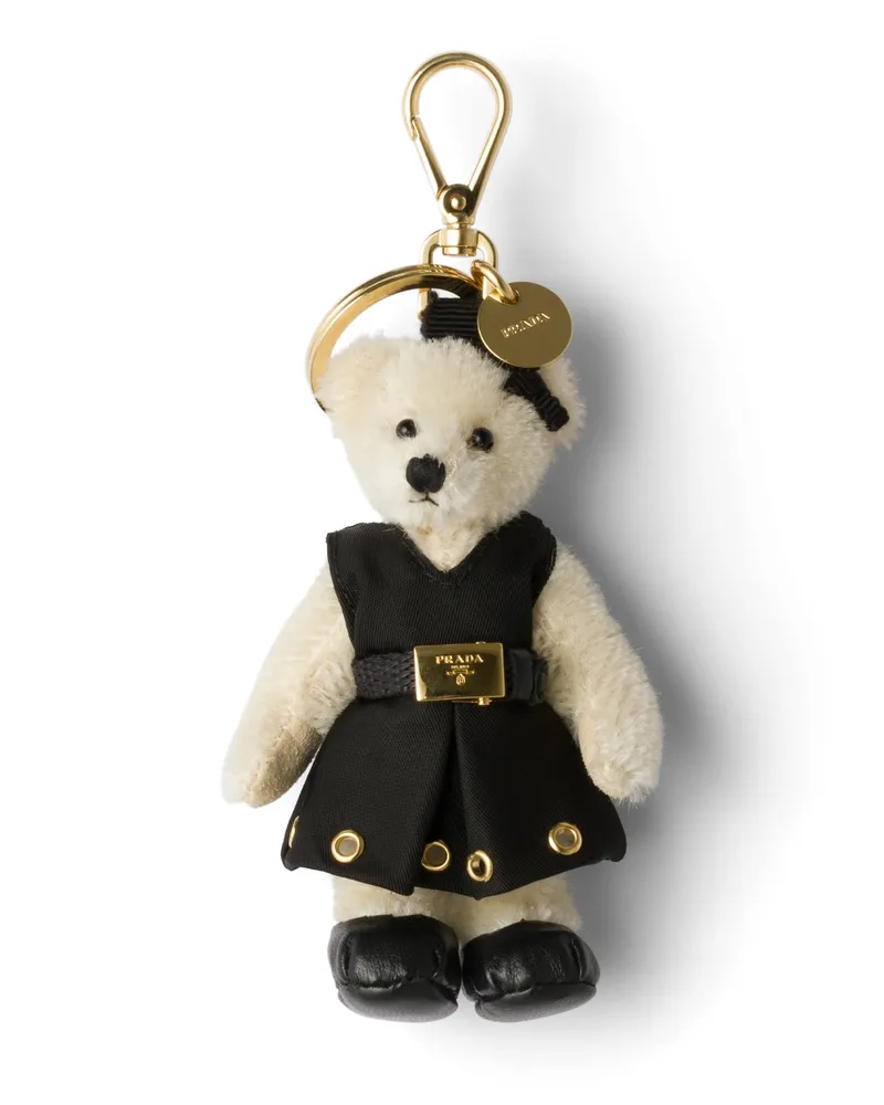 Prada Teddy-schlüsselanhänger, Damen, Weiss Weiss