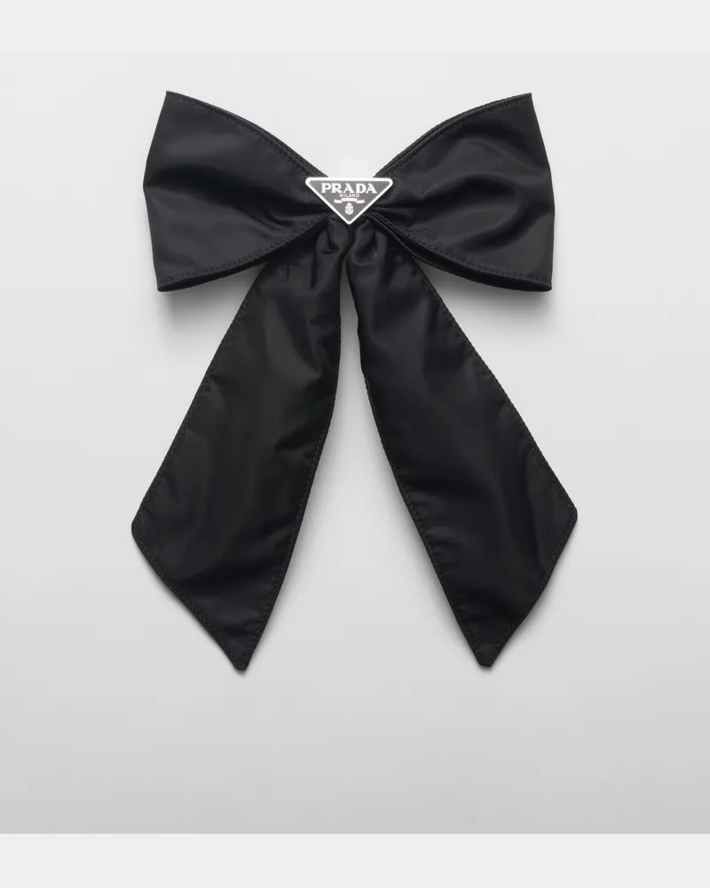 Prada Haarspange aus Re-Nylon Schwarz