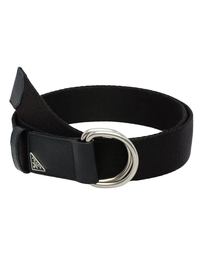Prada Gürtel Aus Gewebtem Re-nylon, Herren, Schwarz, Größe Schwarz