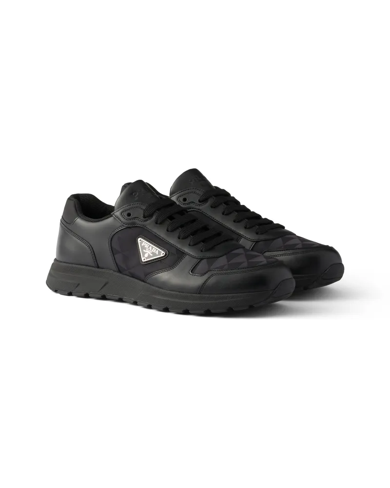 Prada Prax 2.0 Sneaker Aus Re-nylon Und Leder, Herren, Schwarz, Größe 13 Schwarz