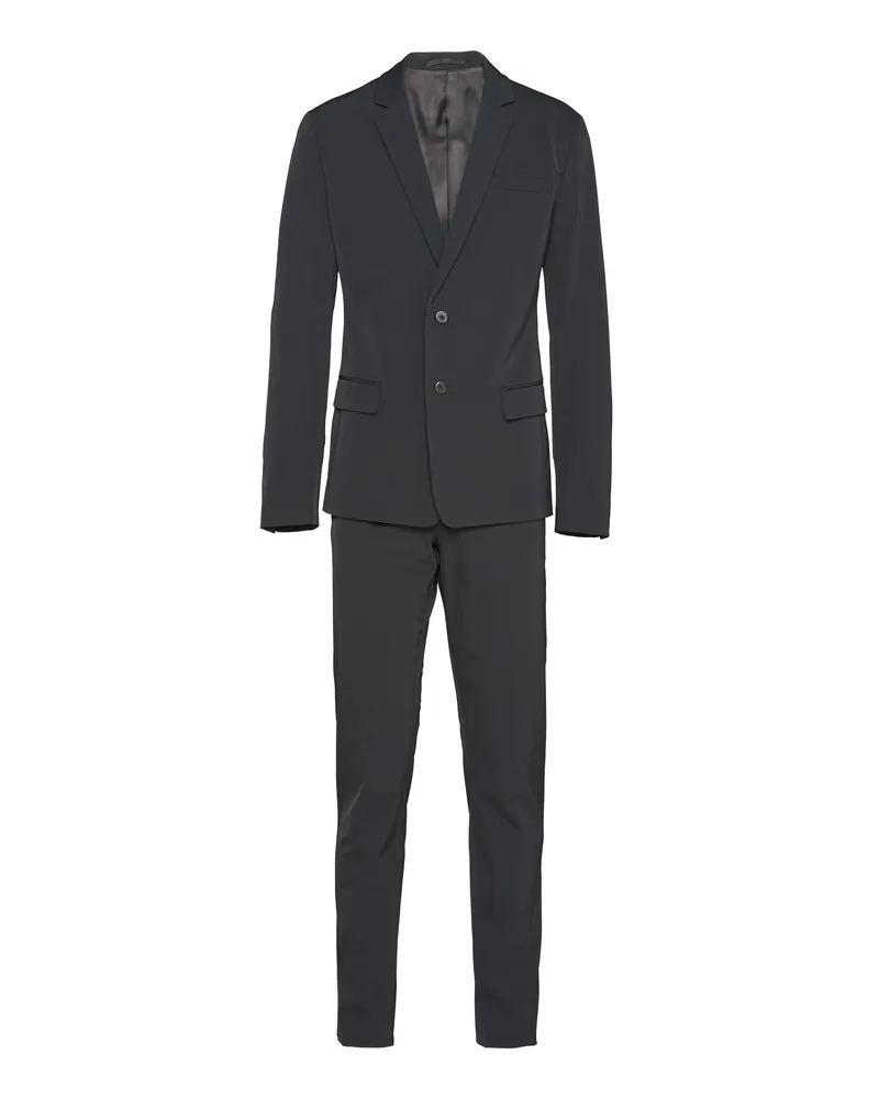 Prada Einreihiger Anzug Aus Techno-stretch, Herren, Schwarz, Größe Schwarz