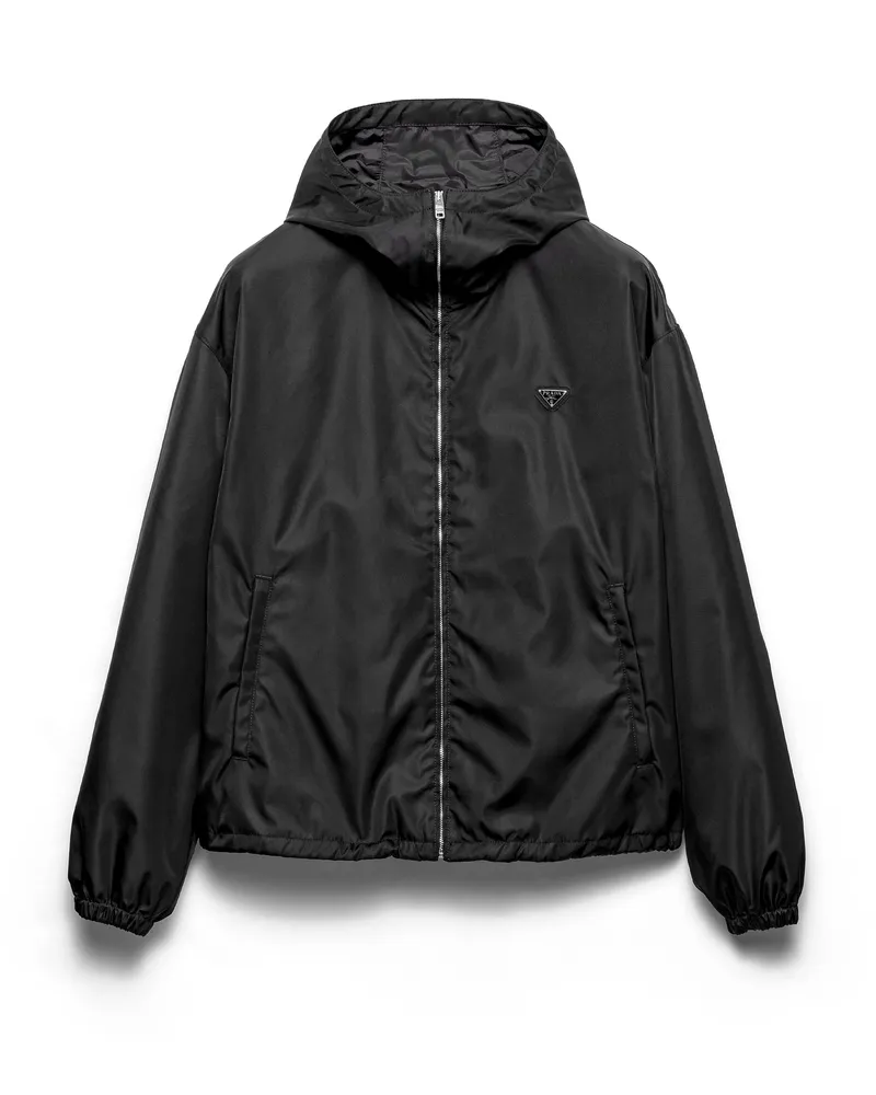 Prada Jacke Aus Re-nylon, Herren, Schwarz, Größe Schwarz