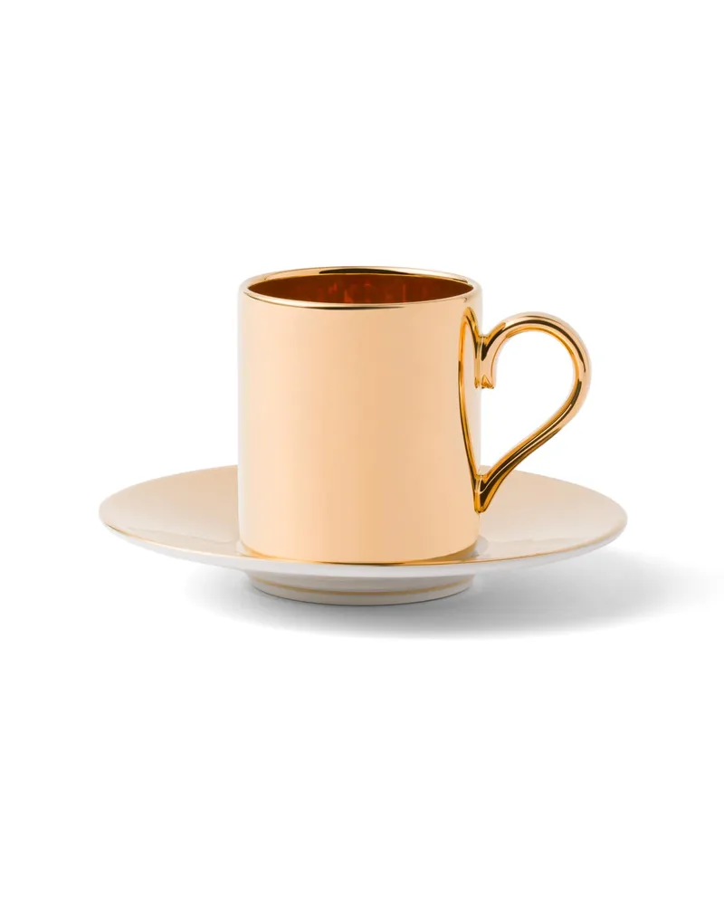 Prada Kaffeetasse Aus Porzellan – Solid Gold, , Gold Gold