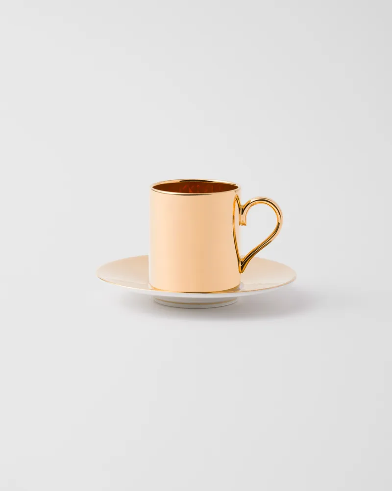 Prada Kaffeetasse aus Porzellan – Solid Gold Gold