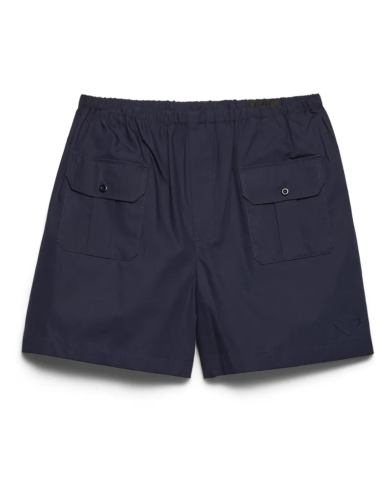 Prada Bermudas Aus Baumwoll-popeline, Herren, Marineblau, Größe Marineblau