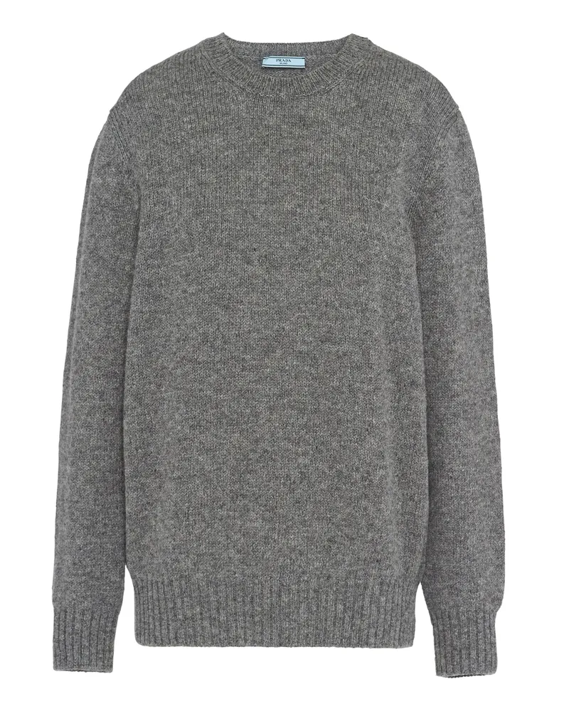 Prada Rundhalspullover Aus Wolle Und Kaschmir, Damen, Grau, Größe Grau