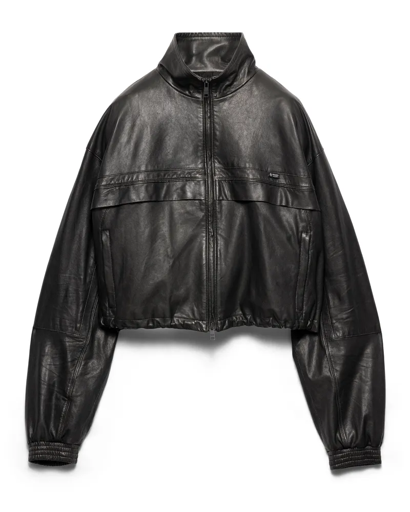 Prada Jacke Aus Nappa-leder, Damen, Schwarz, Größe Schwarz