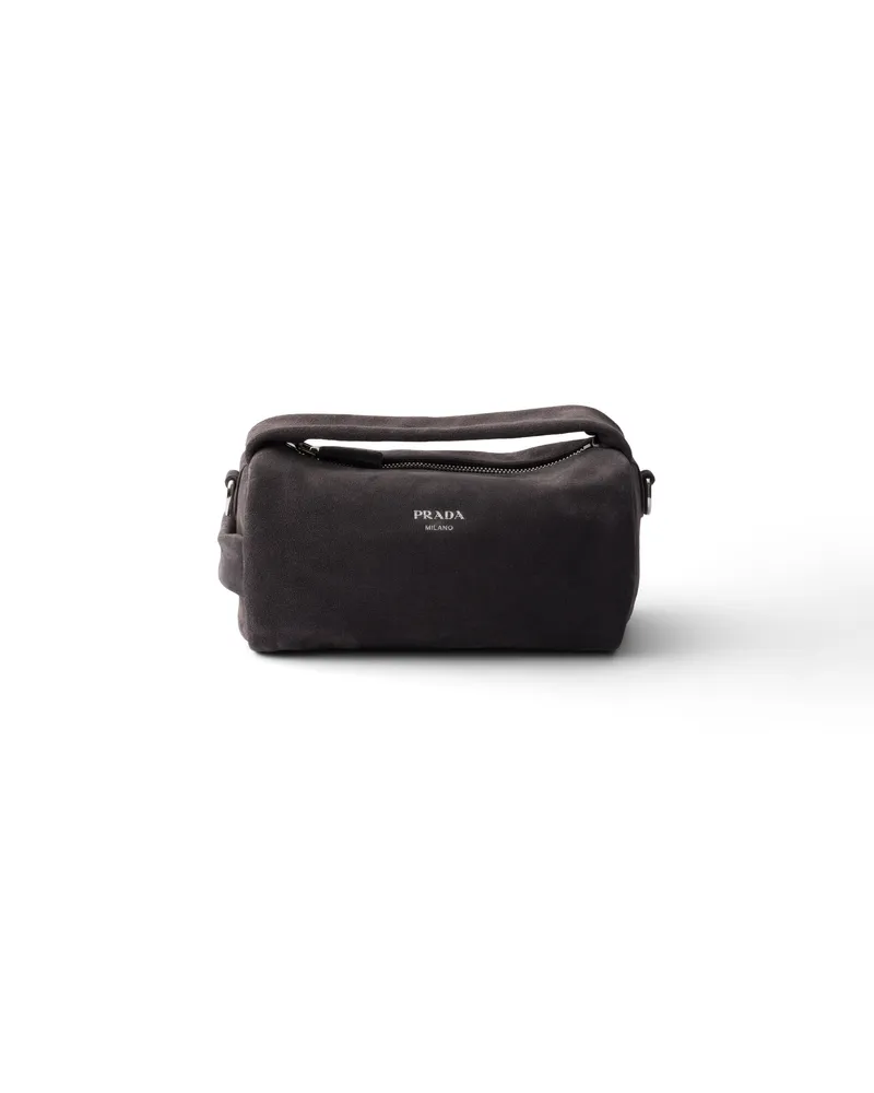 Prada Schultertasche Aus Wildleder, Herren, Anthrazitgrau Anthrazitgrau
