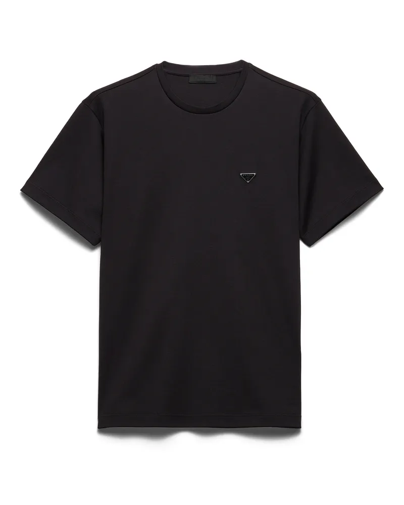 Prada T-shirt Aus Baumwolle, Herren, Schwarz, Größe Schwarz