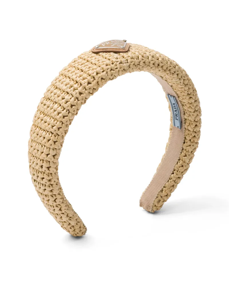 Prada Gehäkeltes Headband, Damen, Natur Natur