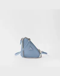 Prada Mini-Pouch aus Saffiano-Leder Hellblau