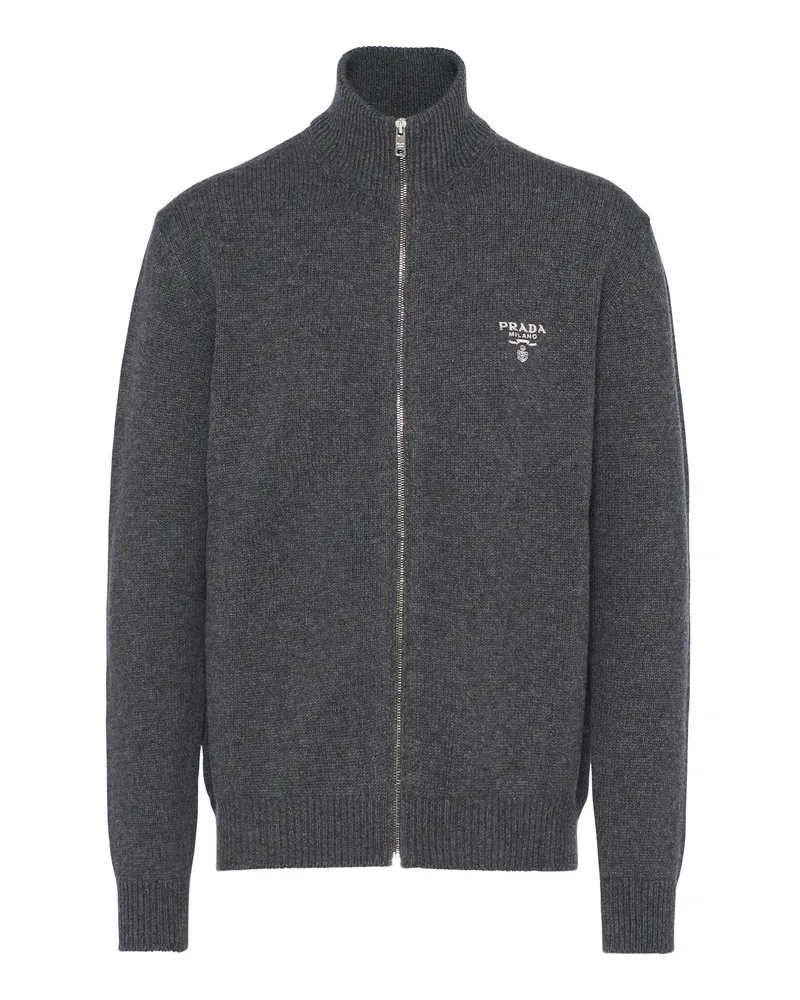 Prada Strickjacke Aus Kaschmir, Herren, Schiefergrau, Größe Schiefergrau