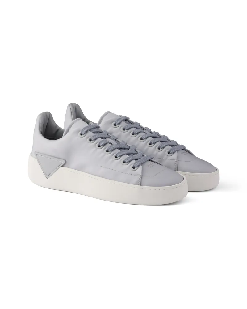 Prada Sneaker Court Aus Re-nylon, Damen, Perlgrau, Größe Perlgrau