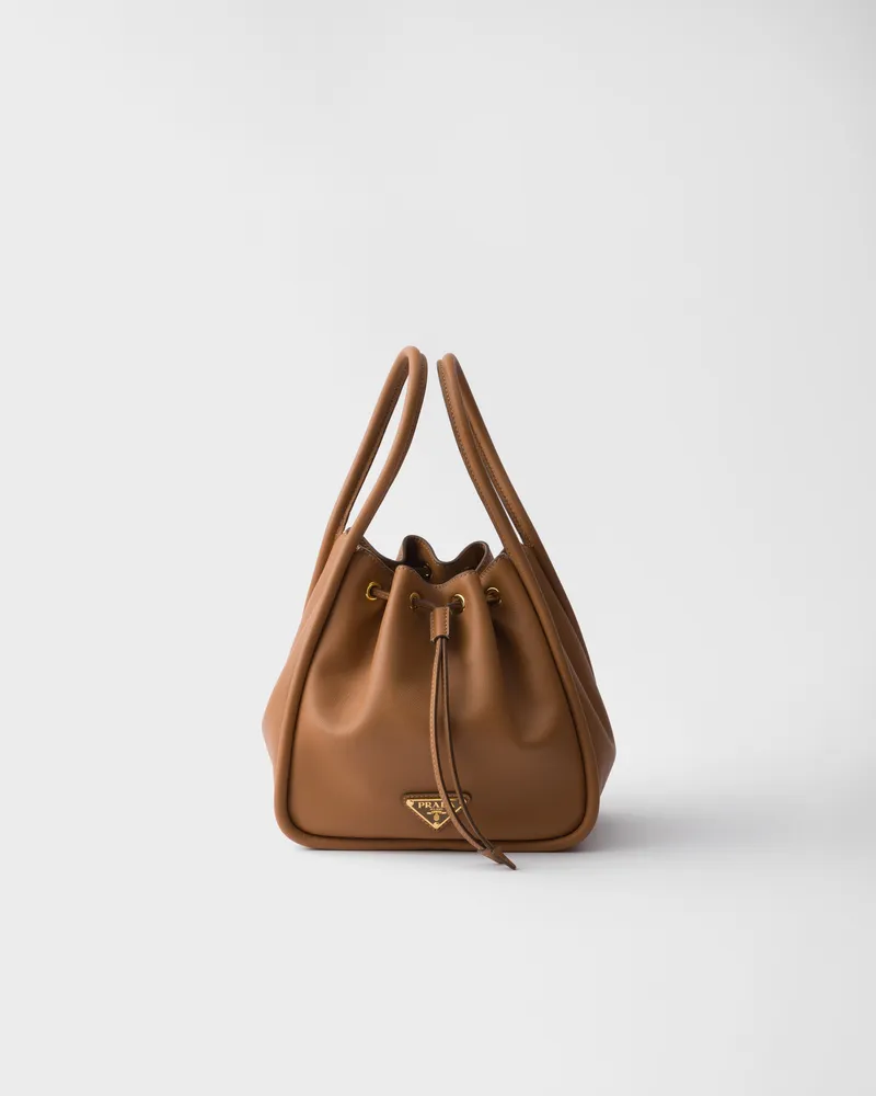 Prada Darling Mini Bucket Bag aus Leder Karamell