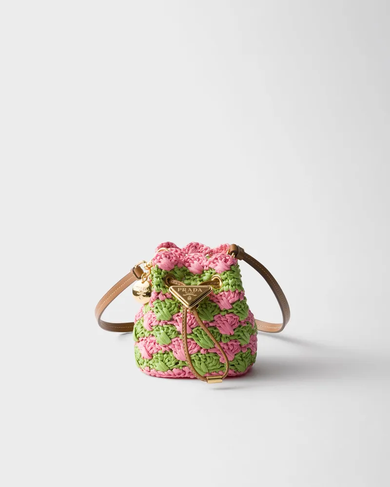 Prada Gehäkelte Mini-Pouch Blütenrosa