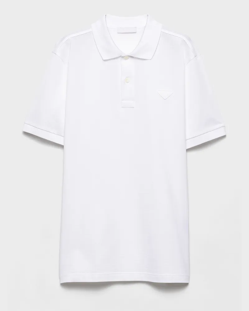 Prada Poloshirt aus Piqué Weiss