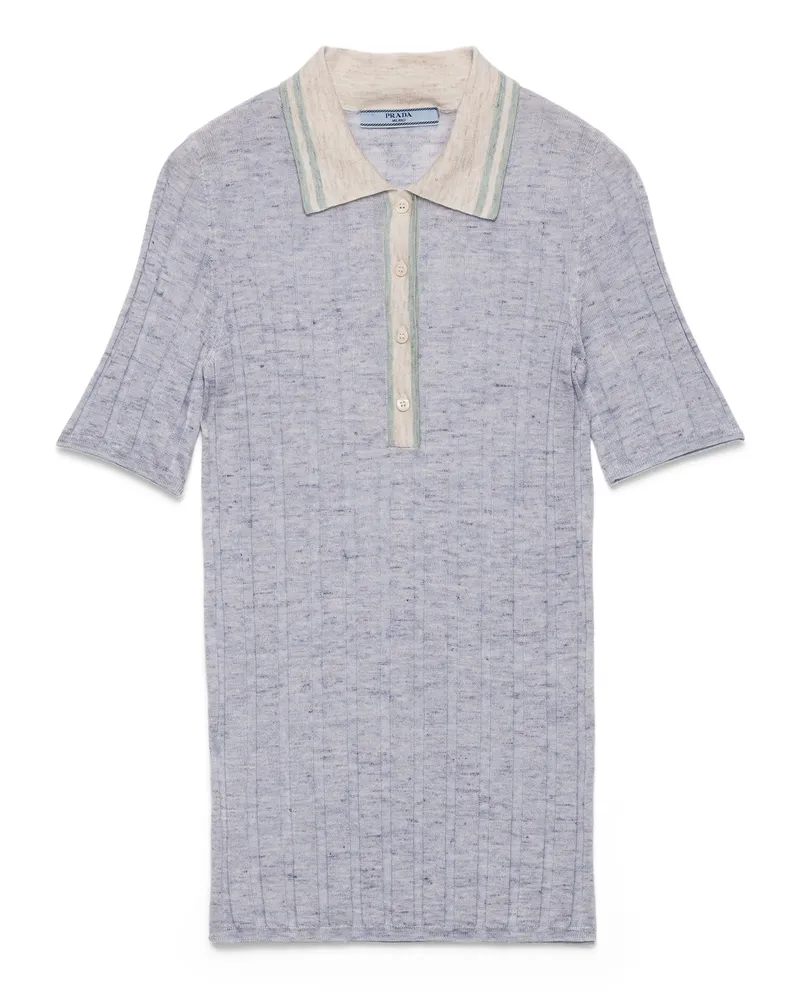 Prada Pullover Aus Kaschmir, Seide Und Leinen, Damen, Astro-blau, Größe Astro-blau