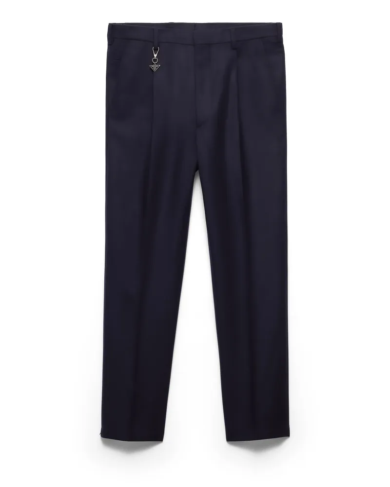 Prada Re-wool Hose, Herren, Blau, Größe Blau