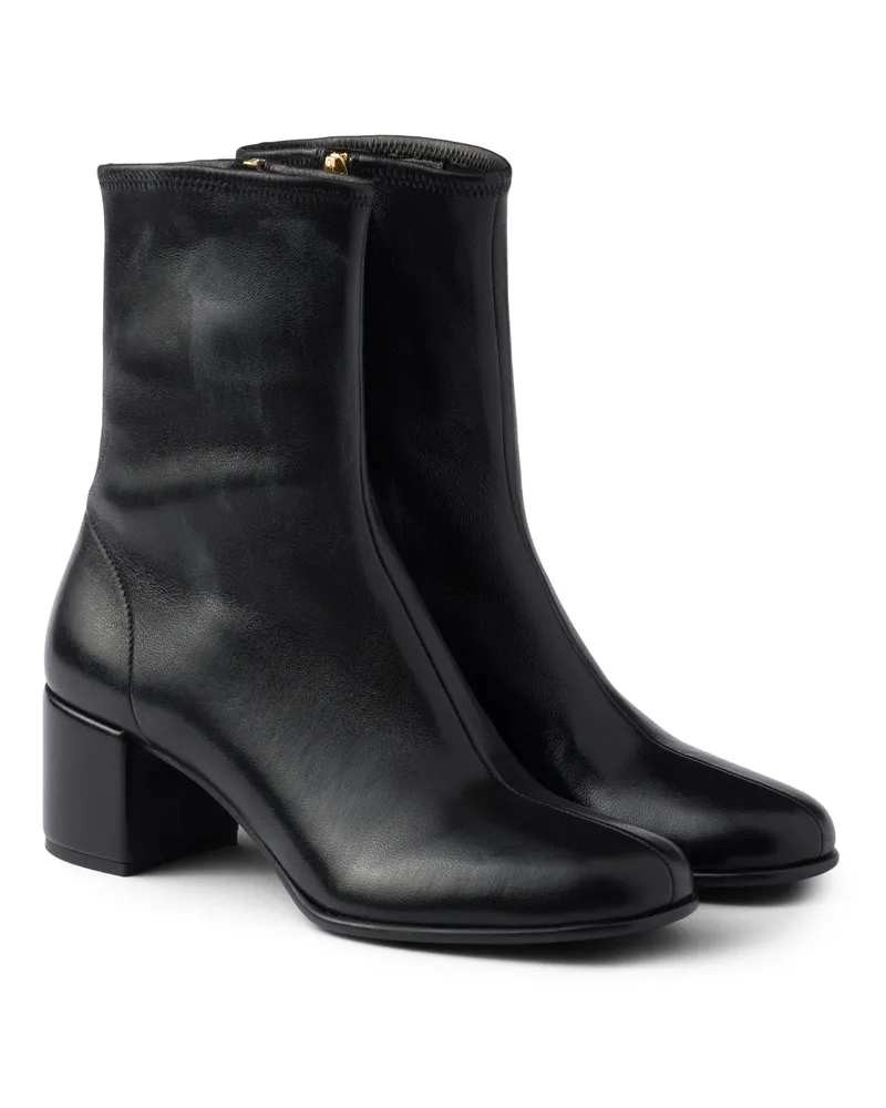 Prada Stiefeletten Aus Stretch-nappaleder, Damen, Schwarz, Größe Schwarz
