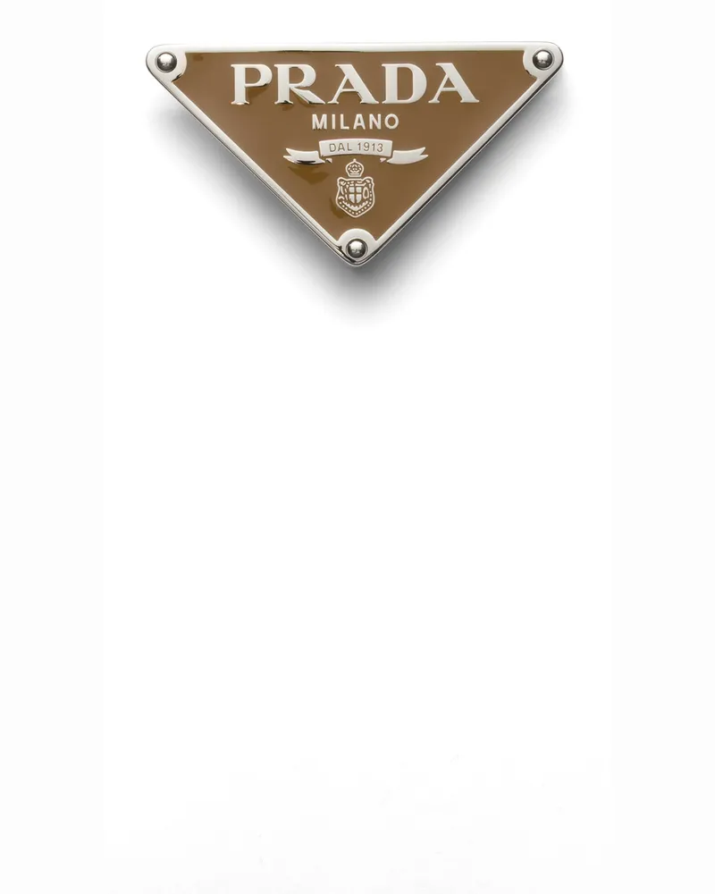 Prada Gürtelschließe Aus Emailliertem Metall, Herren, Karamell Karamell