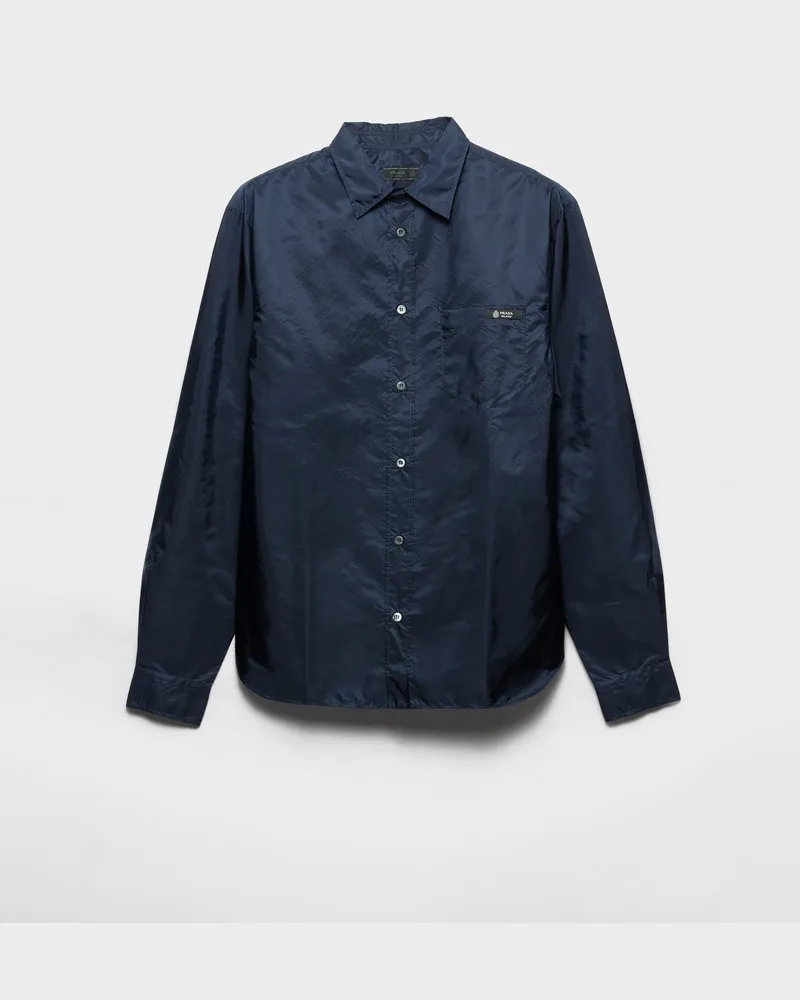 Prada Hemd aus Re-Nylon Marineblau